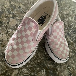 Girls size 12 checkered Pink/white vans, used less than a handful